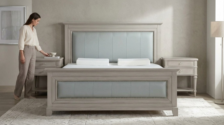 Doppelbett Schlafzimmer Hotel Ehe Luxus Bett 2x Nachttisch 3tlg. Set