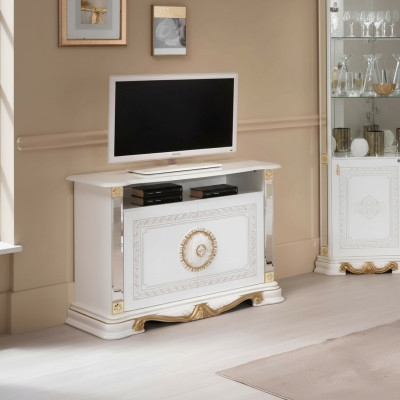 Weisser RTV Schrank Regal Schränke Italienische Stil Möbel Kommoden Sideboard