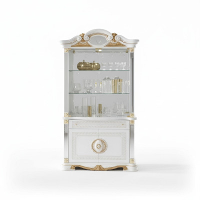 Vitrine Italienische Luxus Möbel Vitrinen Kommodenschrank Glas Design Schrank