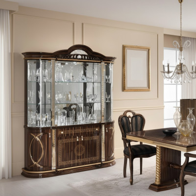 Italienische Möbel Vitrine xxl Schrank Vitrinen Schau Schränke Design Wohnzimmer