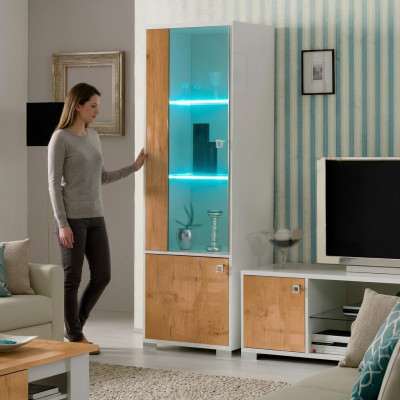 Vitrine Glas Schrank Vitrinen Wohnzimmer Schau Schränke Italienische Möbel NEU