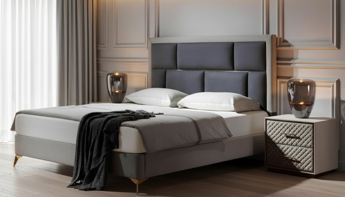 Betten Möbel Schlaf Hotel Doppel Luxus Schlafzimmer Bett Design Polster Samt Neu