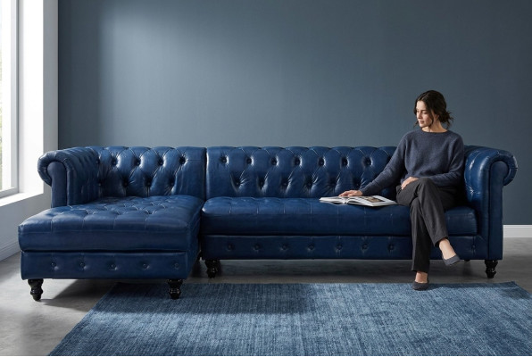 Chesterfield Ecksofa Sofa Couch Polster Eckgarnitur klassische Möbel