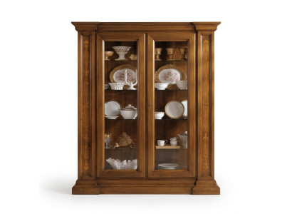 Vitrine 2 Tür Schrank Vitrinen Wohnzimmer Schränke Design Schrank Möbel Glas Neu