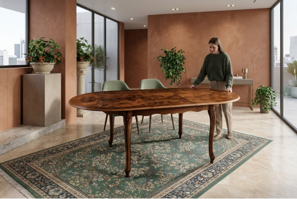 Esstisch Ovaler Holz Tisch Möbel Tische Einrichtung Massivholz Italien Rund Neu