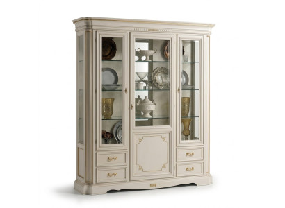 Vitrine Wohnzimmer Möbel Anrichte Massive Holz Vitrinen Glas Schrank Echtholz