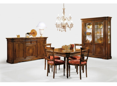 Esszimmer Set Esstisch 4x Stuhl Kommode Vitrine Garnitur Tisch Gruppe 7tlg Möbel