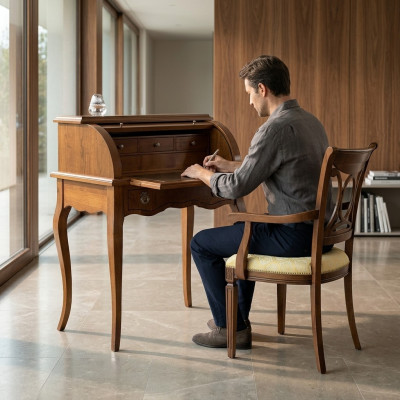Tisch Sekretär Schreib Tische Office Büro Möbel Design Einrichtung Antik Holz