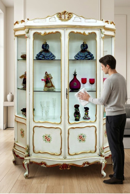 Glasschrank Vitrine Barock Möbel Italienische Einrichtung Vitrinen Glas Schränke
