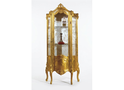 Goldene Holz Vitrine Schrank Glas Schränke Regal Vitrinen Italienische Möbel neu