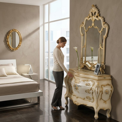 Schlafzimmer Möbel Schminktisch Frisiertisch Tische Kommoden Sideboard Kommode