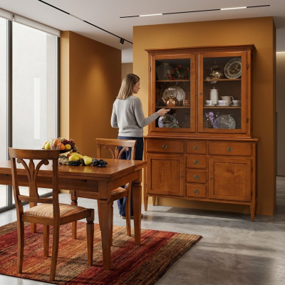 Anrichte Vitrine Buffet Schrank Italienische Möbel Einrichtung Regale Vitrinen