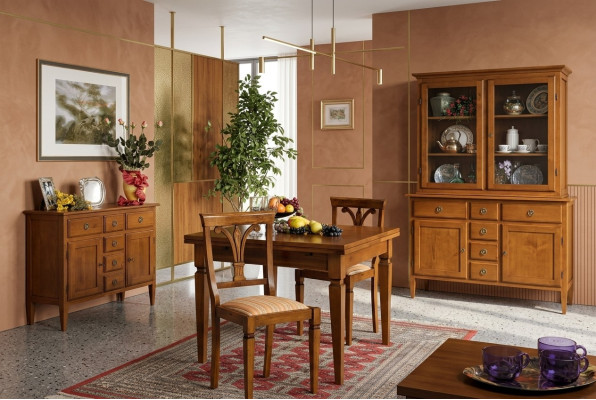 Esszimmer Set 5tlg Art Deko Stühle Esstisch Kommode Anrichte Holz Antik Tische