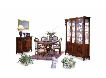 Set Ess Gruppe Holz Kommode Komplett Esstisch Stühle Esszimmer Möbel Italien