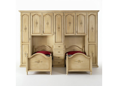 Klassischer Kleiderschrank mit Betten Hotel Einrichtung Bett Schrank Set Möbel