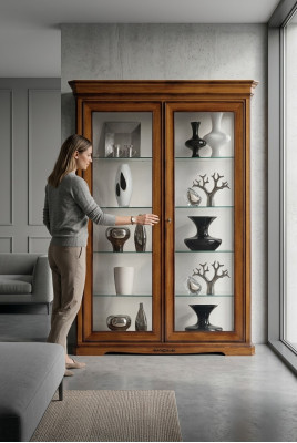 Wohnzimmer Vitrine Schrank Bücher Regal Anrichte Klassische Möbel Regale Holz