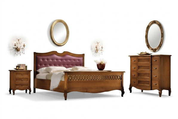 Schlafzimmer Bett Nachttisch Doppelbett Polster Betten Set Gruppe Garnitur 3tlg.
