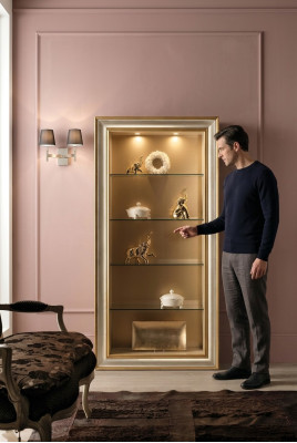 Vitrine Glas Schrank Vitrinen Wohnzimmer Schau Schränke Italienische Möbel NEU