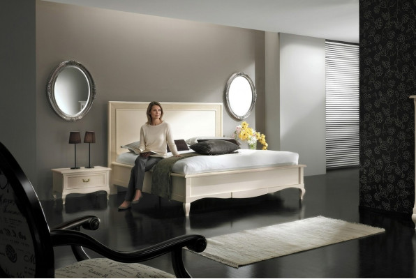 Doppelbett Betten Schlafzimmer Möbel Massivholz Vaccari cav giovanni Bett Neu