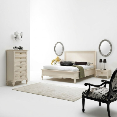 Italienisches Schlafzimmer Möbel Bett Nachttisch Massive Holz Betten Set 4tlg.