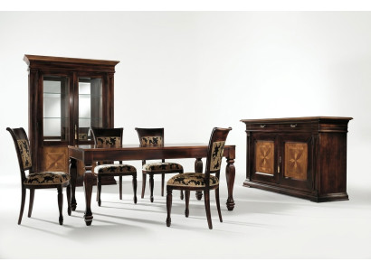 Esszimmer Set Garnitur Kommode Stühle 4x Vitrine Gruppe Essgarnitur Tisch 7tlg.
