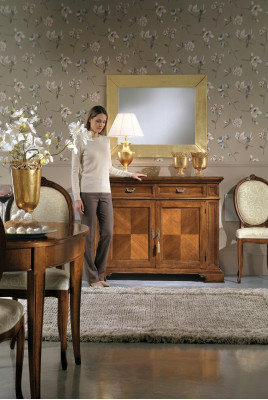 Kommode mit Spiegel Konsole Möbel Kommoden Schrank Design Luxus Sideboard 2tlg.