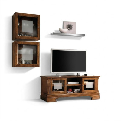 Wohnwand Set 3tlg. Wohnzimmer rtv Vitrine Anrichte Regal Luxus Wandschränke Neu