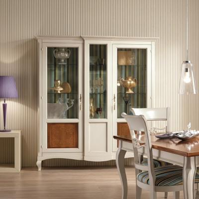 Vitrine Schrank Regal Wohnzimmer Bücherregal Holz Büroschrank Schränke Italien