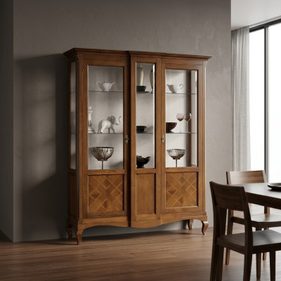 Vitrine Holz Luxus Schränke Klassische Anrichte Schrank Möbel Italienische Braun