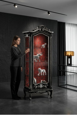Vitrine Schrank Vitrinen Wohnzimmer Schränke Anrichte Italienische Möbel Holz