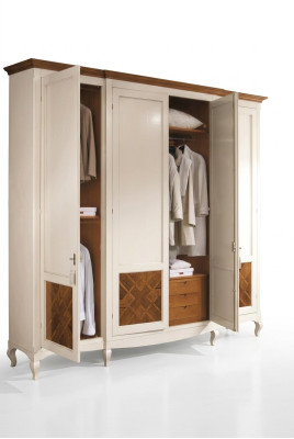 Schrank Echtholz Kleiderschrank Massive Schlafzimmer Möbel Italien Holzschrank