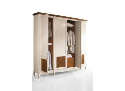 Schrank Echtholz Kleiderschrank Massive Schlafzimmer Möbel Italien Holzschrank