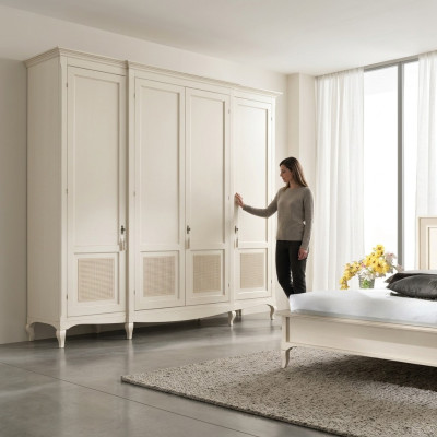 Echtholz Kleiderschrank Holzschrank Schrank Massive Schlafzimmer Möbel Italien