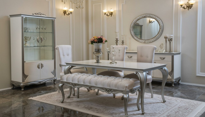 Esszimmer Set 9tlg Esstisch Stuhl Kommode Vitrine Spiegel Ess Tische Holz