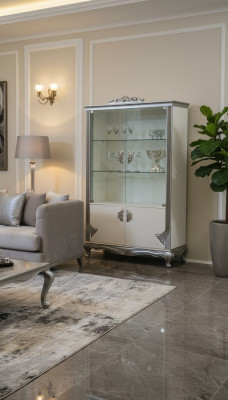 Vitrine Luxus Holz Schränke Italienische Möbel Wohnzimmer Anrichte Glas