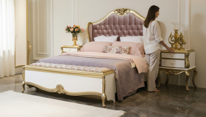Chesterfield Bettrahmen Design Polster Luxus Bett Schlafzimmer Betten Rosa