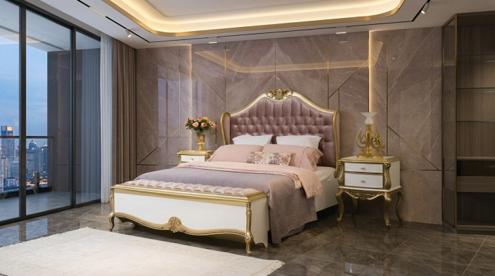Chesterfield Bettrahmen Design Polster Luxus Bett Schlafzimmer Betten Rosa