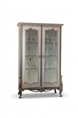 Vitrinen Glas Schrank Vitrine Wohnzimmer Holz Anrichte Luxus Möbel Neu