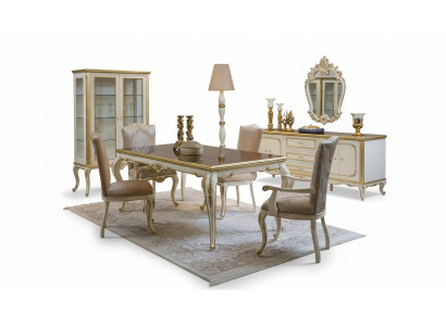 Design Esszimmer Set 8tlg Esstisch Stuhl Kommode Vitrine Spiegel Tische Holz