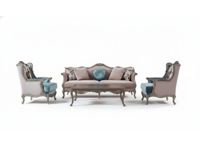 Sofagarnitur Sofa Luxus Sofas Sessel 3+1+1 Sitzer Couchtisch Set 4tlg