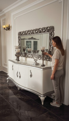 Französische Kommode Anrichte Kommoden Konsole Sideboard Holz Spiegel