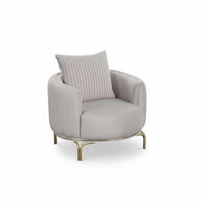 Runder Sessel Einsitzer Luxus 1 Sitzer Polster Sitz Designer Textil Sitz Stoff