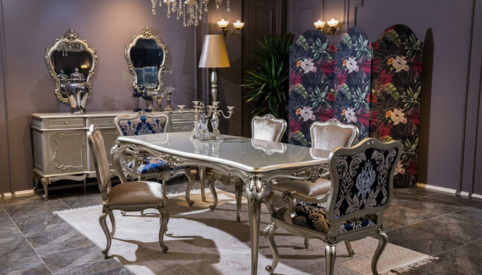 Luxus Esszimmer Set Tisch + 6x Lehnstühle Stuhl Essgruppe Essgarnitur 7tlg