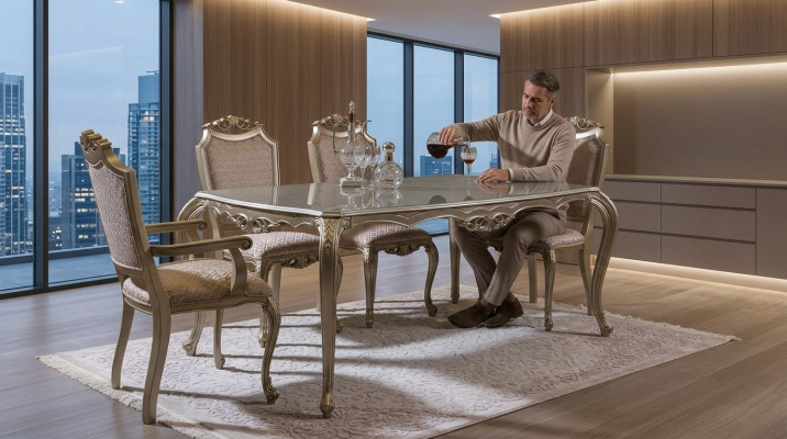 Esszimmer Set Essgruppe Klassische Barock Rokoko 4tlg Stuhl Garnitur 4x Stühle