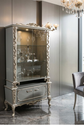 Vitrinen Glas Holz Schrank Vitrine Wohnzimmer Möbel Anrichte Schränke