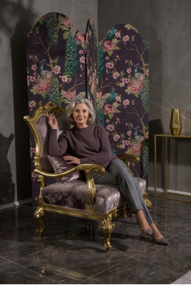 Sessel Einsitzer Luxus 1 Sitzer Polster Sitz Barock Textil Stoff Art déco