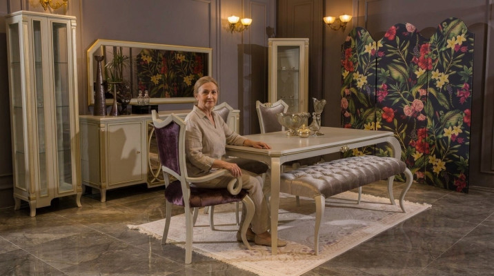 Design Esszimmer Set 8tlg Esstisch Stuhl Kommode Vitrine Hocker Holz