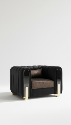Medusa Sessel Luxus Einsitzer Couch Textil Polster Möbel Couchen Schwarz Stoff