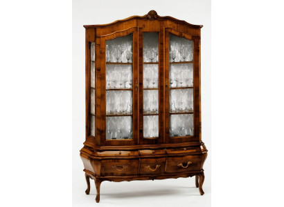 Wohnzimmer Anrichte mit 3 Schubladen und Glastüren Esszimmer Anrichte Massivholz