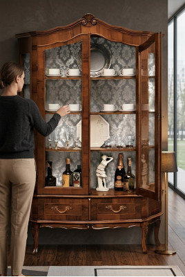 Anrichte Regal Schrank Glas Schränke Vitrinen Italienische Möbel Glasschrank Neu